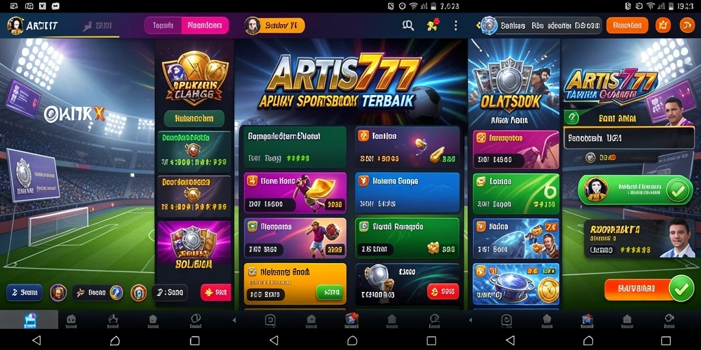 Tampilan interaktif dari aplikasi ARTIS777 dengan berbagai pilihan taruhan.