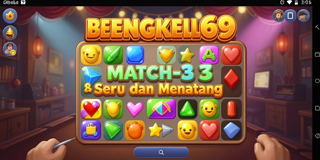 Tampilan gameplay BENGKEL69 yang penuh warna dan menantang.