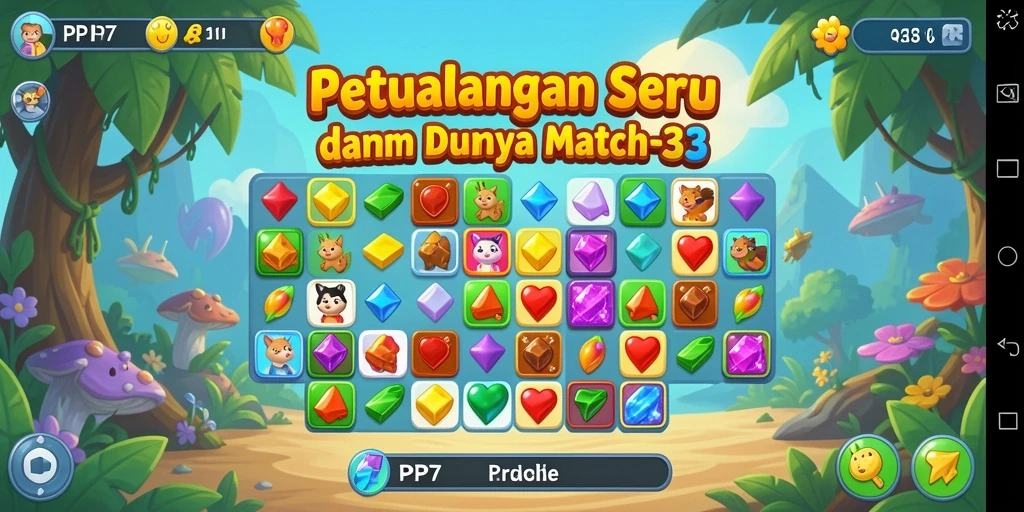 Screenshot PP7 memperlihatkan aksi mencocokkan buah yang menakjubkan.