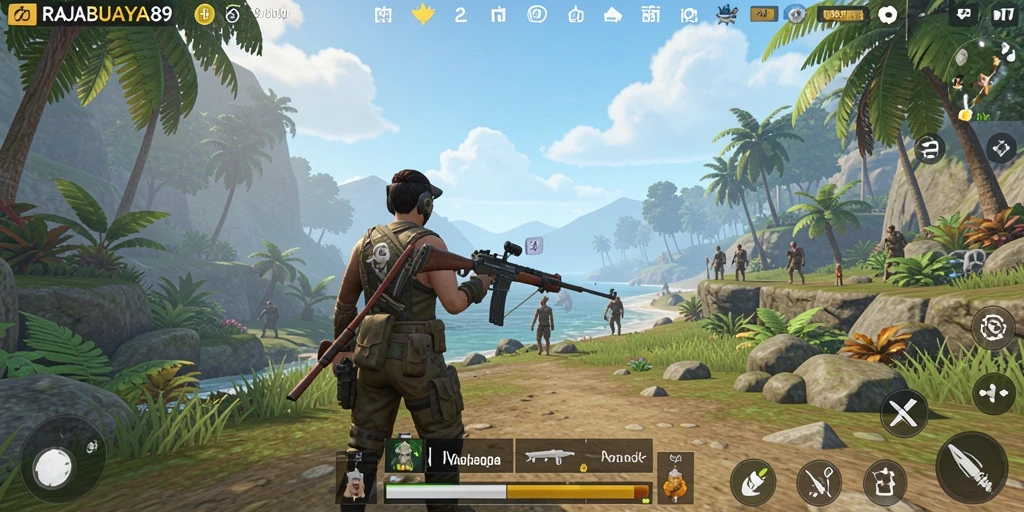 Tampilan gameplay menakjubkan dari RAJABUAYA89 di dunia terbuka.