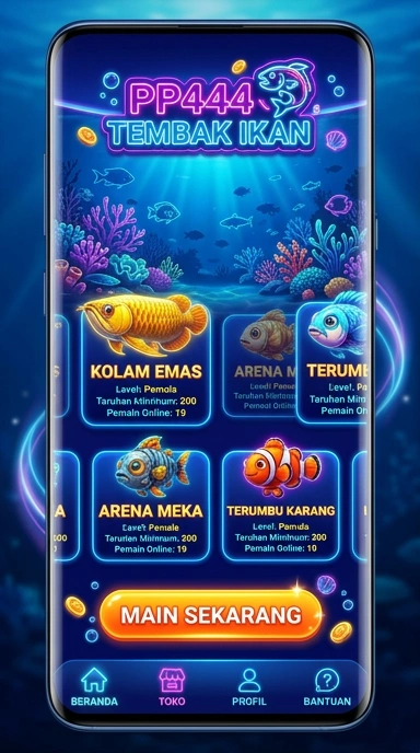 Tampilan utama aplikasi pp444 dengan berbagai pilihan kategori.
